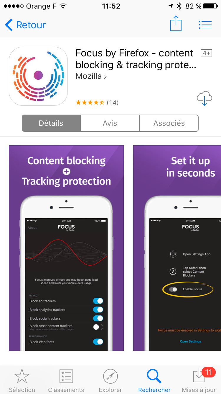 App Store : Focus by Firefox