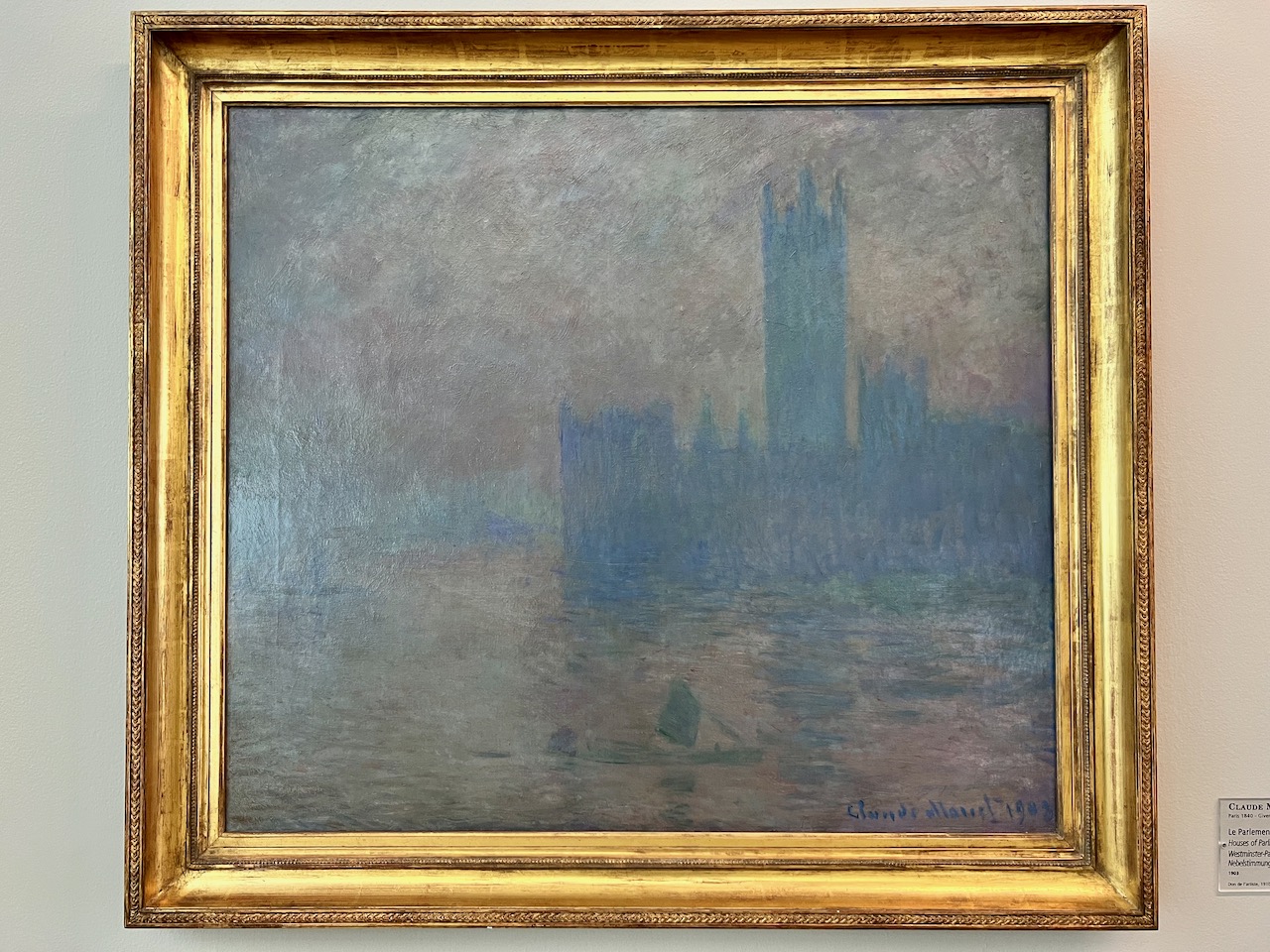 Le Parlement de Londres dans le brouillard, peint par Monet