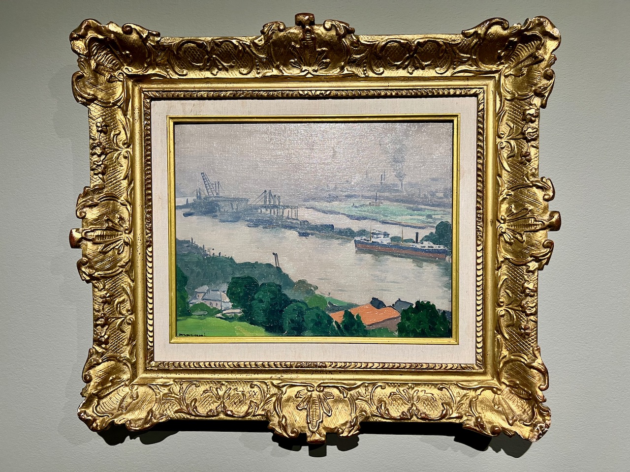 Bord de Seine, près de Rouen, à la fois bucolique et industriel, peint par Albert Marquet